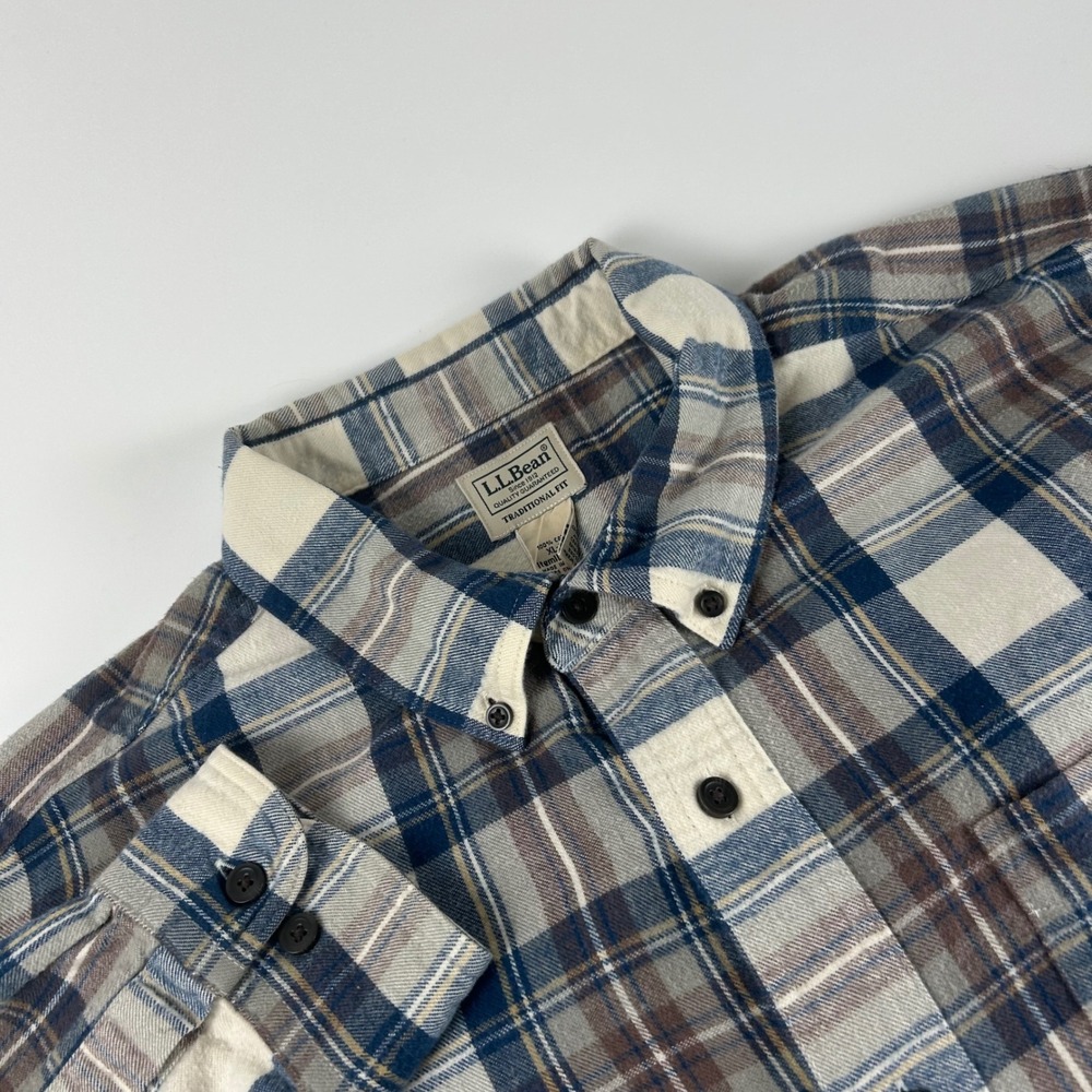 LL Bean Men's XL Reg Traditional Fit Plaid Soft Cotton Long Sleeve Flannel